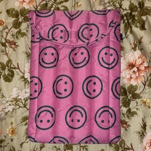 Pink Smiley Face Padded Laptop Sleeve Raspberry Happy BAGGU 16”